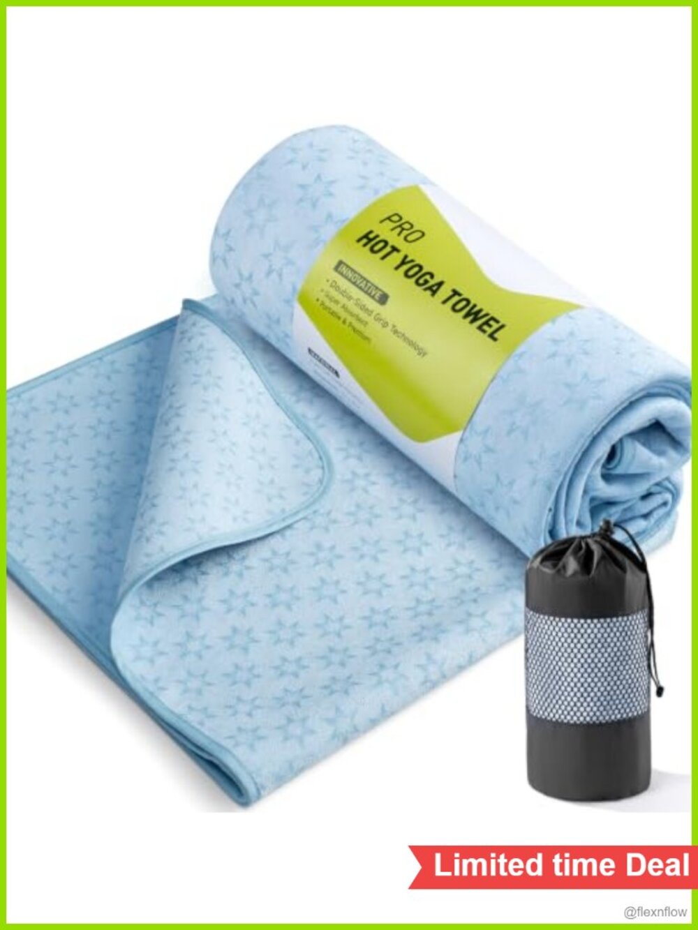 Hot Yoga Mat Towel Non-Slip Double-Sided Grip Microfiber 72 x 26.5 in